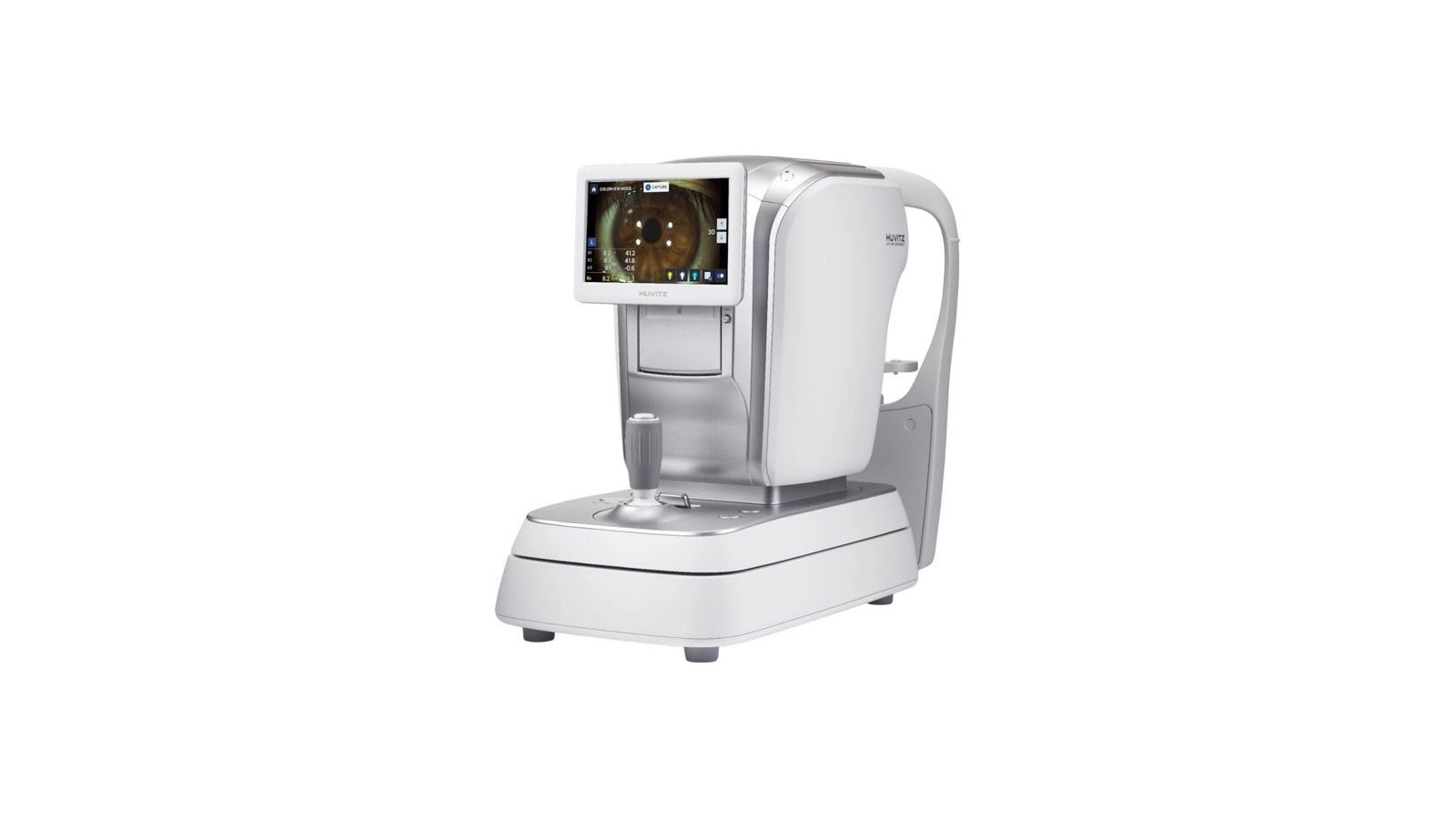 Autorrefractómetro y queratómetro de mesa Huvitz HRK-8100A, uno de los cuatro modelos comparados en esta guía