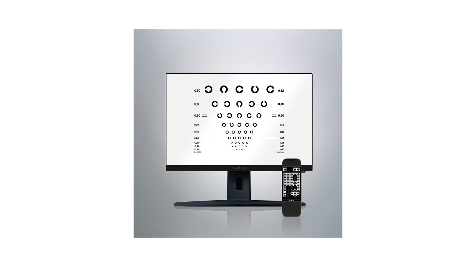 Cartilla de Snellen digital Huvitz HDC-100, pantalla de agudeza visual para ópticas en México
